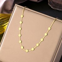 302 Stainless Steel 18K Gold Plated Casual Simple Style Plating Round None Necklace main image 5