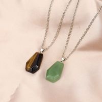 Simple Style Leaf Natural Stone Agate Knitting Pendant Necklace main image 6