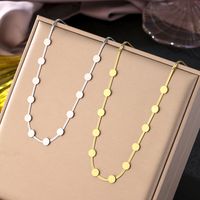302 Stainless Steel 18K Gold Plated Casual Simple Style Plating Round None Necklace main image 1