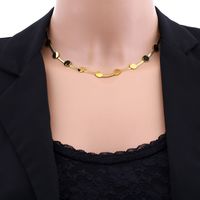 302 Stainless Steel 18K Gold Plated Casual Simple Style Plating Round None Necklace main image 3