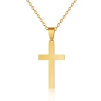 Stainless Steel 18K Gold Plated Modern Style Simple Style Plating Cross None Pendant Necklace Long Necklace main image 2