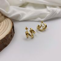 1 Pair Simple Style Commute Solid Color Plating Titanium Steel Earrings main image 3