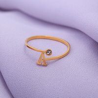 Simple Style Classic Style Commute Letter Stainless Steel Plating Inlay Zircon Rings main image 1