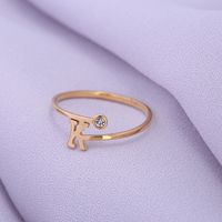 Simple Style Classic Style Commute Letter Stainless Steel Plating Inlay Zircon Rings main image 2