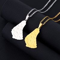 Casual Modern Style Map Letter Stainless Steel Plating 18k Gold Plated Pendant Necklace Long Necklace main image 6