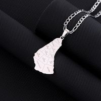 Casual Modern Style Map Letter Stainless Steel Plating 18k Gold Plated Pendant Necklace Long Necklace sku image 2