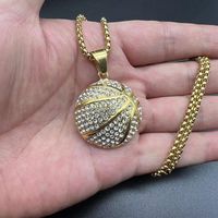 Hip-hop Basketball Stainless Steel Plating Inlay Artificial Diamond Unisex Necklace Necklace Pendant main image 3
