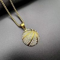 Hip-hop Basketball Stainless Steel Plating Inlay Artificial Diamond Unisex Necklace Necklace Pendant main image 4