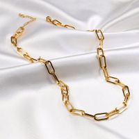 Retro Einfacher Stil Geometrisch Rostfreier Stahl Überzug 18 Karat Vergoldet Halskette main image 4