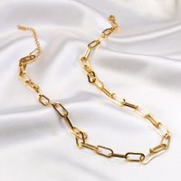 Retro Einfacher Stil Geometrisch Rostfreier Stahl Überzug 18 Karat Vergoldet Halskette sku image 1