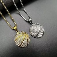 Hip-hop Basketball Stainless Steel Plating Inlay Artificial Diamond Unisex Necklace Necklace Pendant main image 1
