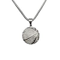 Hip-hop Basketball Stainless Steel Plating Inlay Artificial Diamond Unisex Necklace Necklace Pendant main image 5