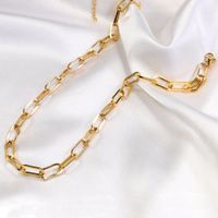 Retro Einfacher Stil Geometrisch Rostfreier Stahl Überzug 18 Karat Vergoldet Halskette main image 3