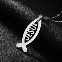 Stainless Steel 18K Gold Plated Casual Simple Style Plating Hollow Out Cross Letter None Pendant Necklace Long Necklace sku image 3