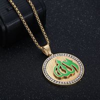 Ethnic Style Symbol Stainless Steel Plating Inlay Zircon Women's Necklace Necklace Pendant main image 3