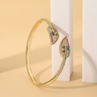 Retro Streetwear Geometric Copper Plating Inlay Zircon Bangle main image 4