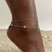 Vacation Sweet Moon Heart Shape 201 Stainless Steel Plating Gold Plated Women'S Anklet sku image 15