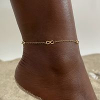 Vacation Sweet Moon Heart Shape 201 Stainless Steel Plating Gold Plated Women'S Anklet sku image 12