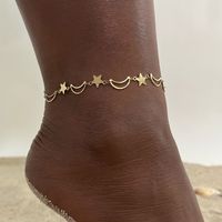 Vacation Sweet Moon Heart Shape 201 Stainless Steel Plating Gold Plated Women'S Anklet sku image 5