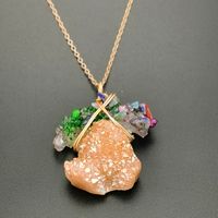 Elegant Ethnic Style Geometric Natural Stone Agate Pendant Necklace In Bulk sku image 3