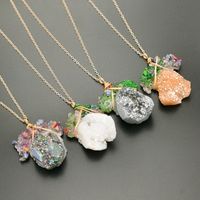 Elegant Ethnic Style Geometric Natural Stone Agate Pendant Necklace In Bulk main image 1