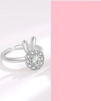1 Piece Fashion Rabbit Heart Shape Alloy Plating Inlay Rhinestones Women's Rings Bracelets sku image 3