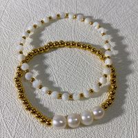 Style Simple Géométrique Perle D'eau Douce Acier Au Titane Placage Bracelets main image 4