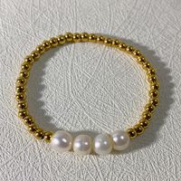 Style Simple Géométrique Perle D'eau Douce Acier Au Titane Placage Bracelets sku image 4