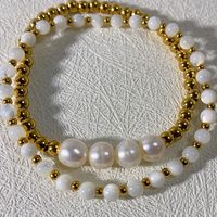 Style Simple Géométrique Perle D'eau Douce Acier Au Titane Placage Bracelets main image 5