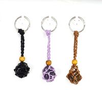 Classic Style Geometric Stainless Steel Natural Stone Cotton Thread Unisex Bag Pendant Keychain main image 2