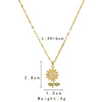 Pastoral Blume Kupfer Überzug Inlay Künstlicher Diamant Halskette Mit Anhänger main image 2