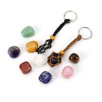 Classic Style Geometric Stainless Steel Natural Stone Cotton Thread Unisex Bag Pendant Keychain main image 3