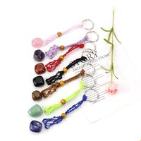 Classic Style Geometric Stainless Steel Natural Stone Cotton Thread Unisex Bag Pendant Keychain main image 5