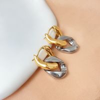1 Pair Ig Style Simple Style Chain Plating Titanium Steel Gold Plated Drop Earrings main image 1