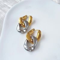 1 Pair Ig Style Simple Style Chain Plating Titanium Steel Gold Plated Drop Earrings main image 5