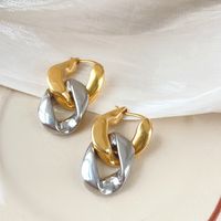 1 Pair Ig Style Simple Style Chain Plating Titanium Steel Gold Plated Drop Earrings main image 3