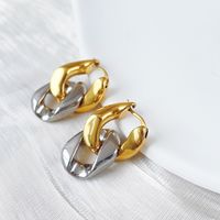 1 Pair Ig Style Simple Style Chain Plating Titanium Steel Gold Plated Drop Earrings main image 2