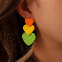 Retro Heart Shape Metal Spray Paint Plating Women's Drop Earrings sku image 1
