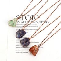 Simple Style Geometric Alloy Natural Stone Knitting Pendant Necklace main image 5