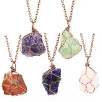Simple Style Geometric Alloy Natural Stone Knitting Pendant Necklace main image 3