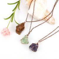 Simple Style Geometric Alloy Natural Stone Knitting Pendant Necklace main image 1