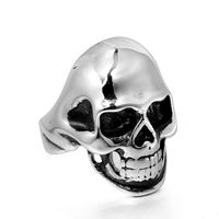 Hip-Hop Retro Skull Stainless Steel Polishing None 18K Gold Plated Rhodium Plated Unisex Rings sku image 1