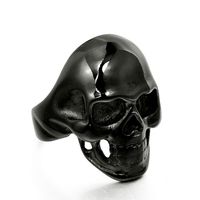 Hip-Hop Retro Skull Stainless Steel Polishing None 18K Gold Plated Rhodium Plated Unisex Rings main image 2