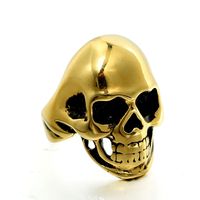 Hip-Hop Retro Skull Stainless Steel Polishing None 18K Gold Plated Rhodium Plated Unisex Rings sku image 9