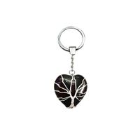 Elegant Classic Style Heart Shape Natural Stone Bag Pendant Keychain sku image 5