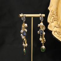 1 Pair Ig Style Basic Modern Style Geometric Plating Inlay Freshwater Pearl Copper Zircon Drop Earrings main image 1