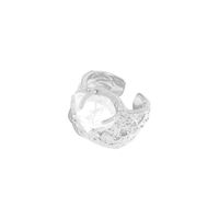 Lässig Einfacher Stil Irregulär Sterling Silber Überzug Falten Inlay Kristall Offener Ring main image 5