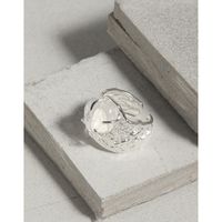 Lässig Einfacher Stil Irregulär Sterling Silber Überzug Falten Inlay Kristall Offener Ring main image 3