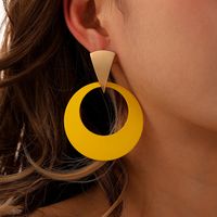 Retro Simple Style Circle Metal Spray Paint Plating Women's Drop Earrings sku image 1