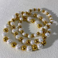 Basic Classic Style Geometric 304 Stainless Steel Imitation Pearl 18K Gold Plated Bracelets In Bulk main image 1